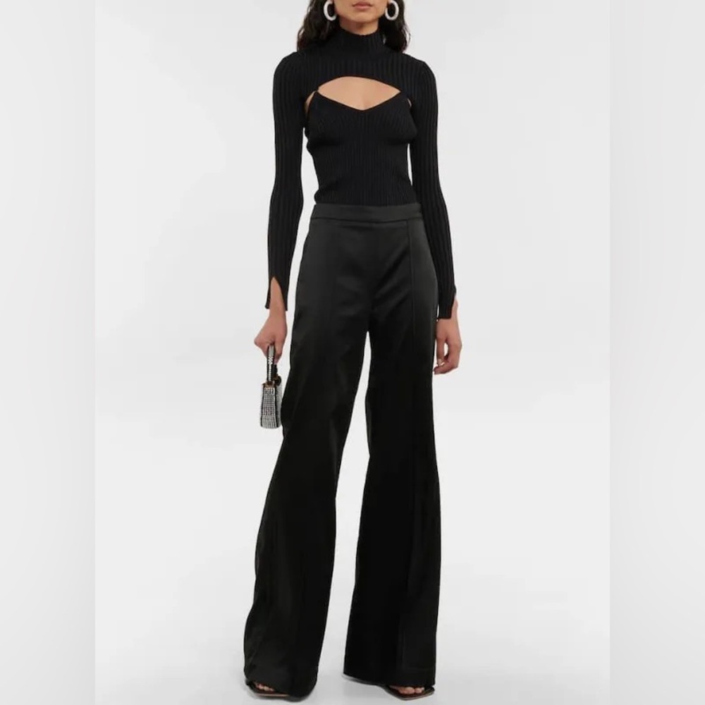 Jonathan Simkai Jordana Duchesse Satin Bootcut Pants Size 6 NWT